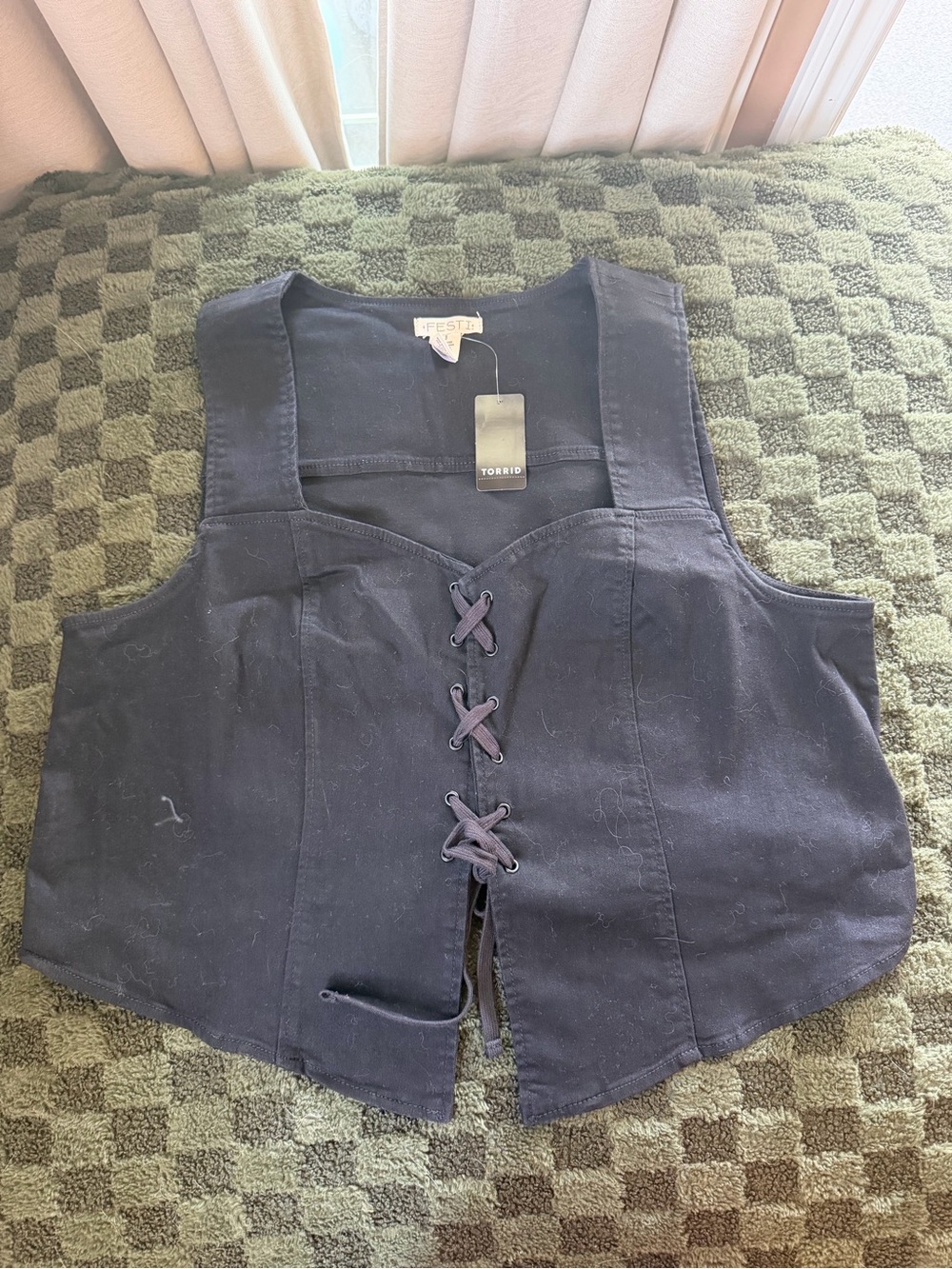 torrid Black Front Lace-Up Corset Vest